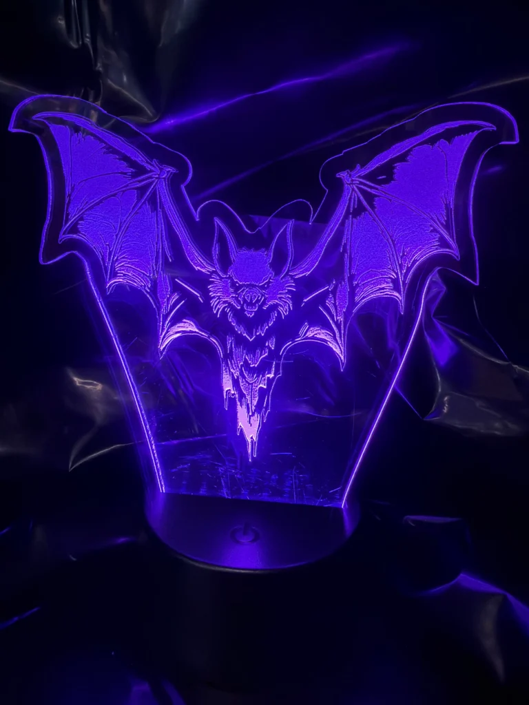 Glowing Bat plaque engraved