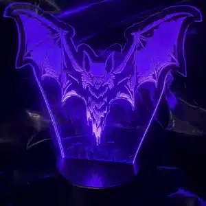 Glowing Bat plaque engraved